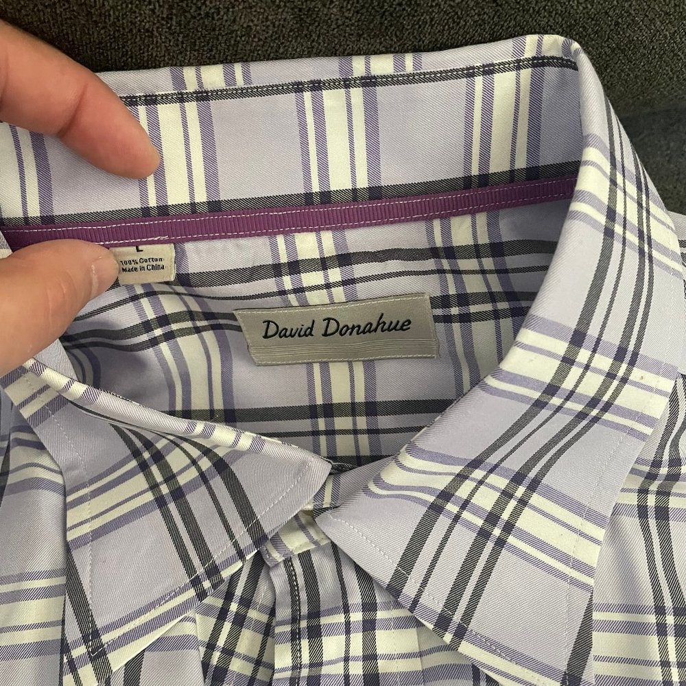 L Purple long sleeve david Donahue shirt